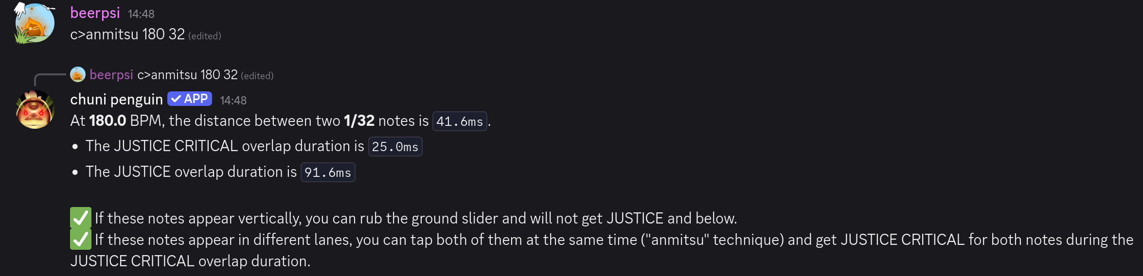 Anmitsu checker output